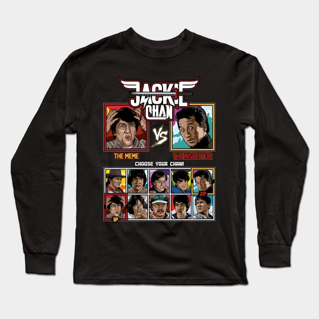 Jackie Chan Fighter Long Sleeve T-Shirt by RetroReview